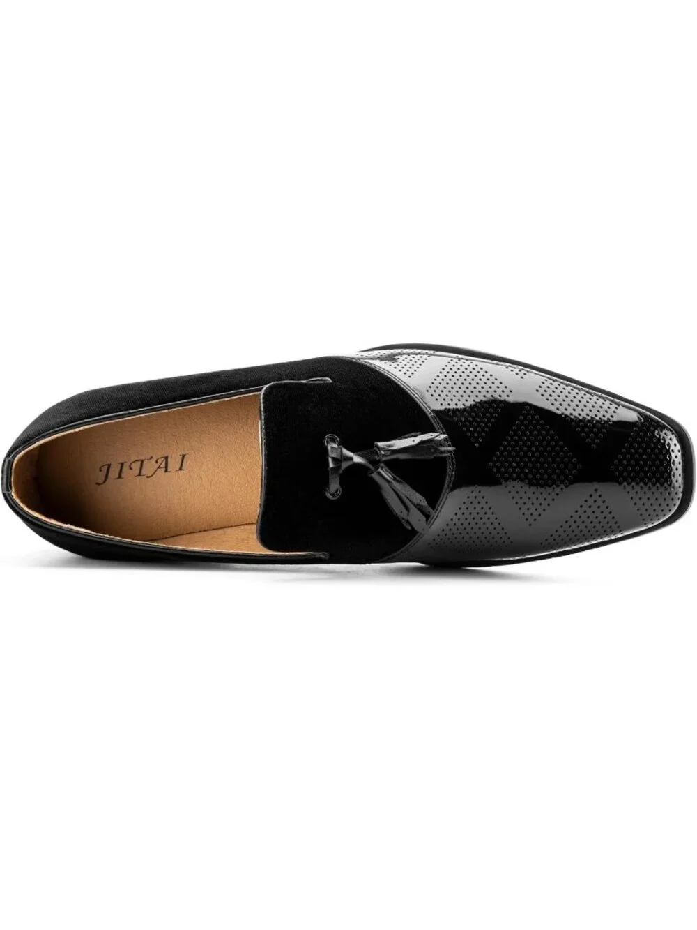 Men's Black Suede Pu Leather Tassel Slip On Loafers Formal Events Dress Shoes